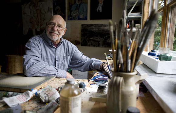 New Brunswick artist Bruno Bobak shown at his home in Fredericton in 2008.  Photo: Noel Chenier/Telegraph-Journal Archive