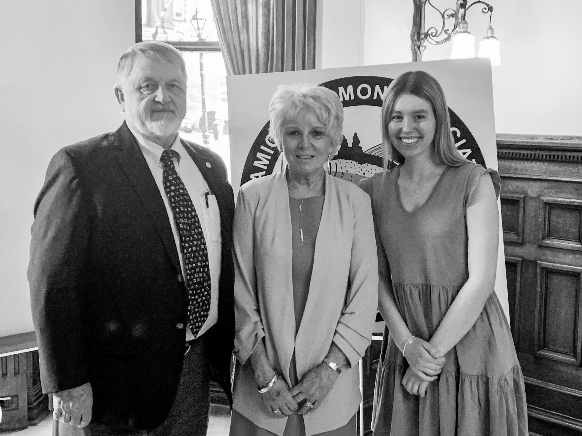 Gordon Mouland (MSA Director), Sue Moore (Brian's wife), and Ellie Smallwood (inaugural fund recipient) at the 2022 Saint John Kickstarter Luncheon.